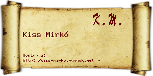 Kiss Mirkó névjegykártya